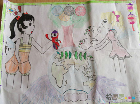 彩色铅笔画：愿和平永恒
