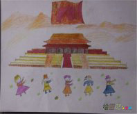 庆国庆儿童画：《红岩精神，永放光芒》