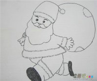 圣诞老人简笔画：圣诞老人，您有一封信