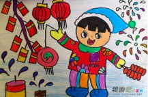 春节儿童画：过春节