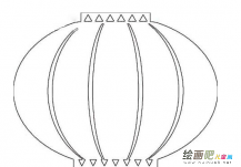 灯笼简笔画：游花灯