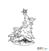 圣诞树简笔画：心中的圣诞节