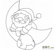 圣诞老人简笔画：卡通圣诞老人简笔画