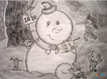 庆元旦儿童画：快乐的元旦节