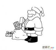 圣诞老人简笔画：圣诞老人的礼物