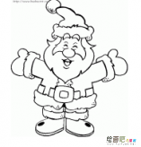 圣诞老人简笔画：圣诞老人，你好
