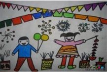 庆元旦儿童画：新一年的开始