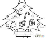 圣诞树简笔画：圣诞快乐