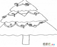 圣诞树简笔画：圣诞树真美丽啊