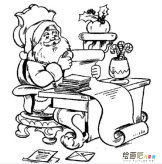 圣诞老人简笔画：圣诞老人读来信