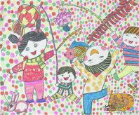 庆元旦儿童画：迎新年祝福语