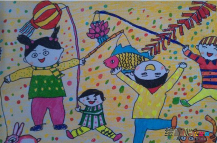 春节儿童画：春节儿童画图片