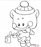 鞭炮简笔画：新年放鞭炮简笔画