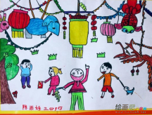 春节儿童画：压岁钱的传说