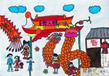 春节儿童画：守岁熬年