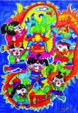 春节儿童画：拜年啦