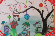 春节儿童画：正月初五迎财神