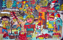 春节儿童画：送穷和开市