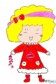 鞭炮简笔画：小女孩放鞭炮
