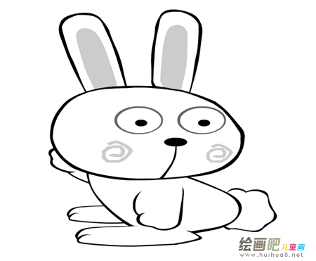 兔子简笔画：小白兔和小花猫
