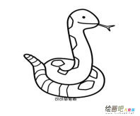 蛇的简笔画：蛇效龙腾