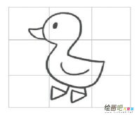 小鸭子简笔画：爱美的小鸭子