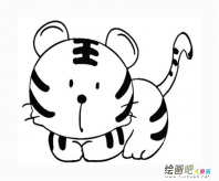 老虎简笔画：老虎拔牙