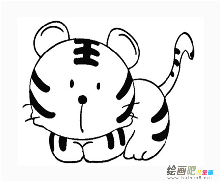 老虎简笔画：老虎拔牙