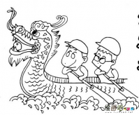 龙舟简笔画：赛龙舟