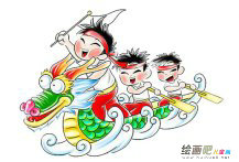 龙舟简笔画：造龙船