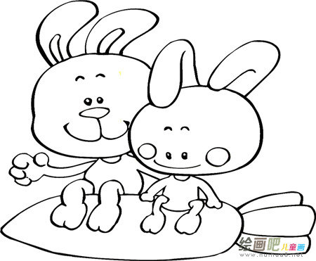 兔子简笔画：龟兔赛跑简笔画