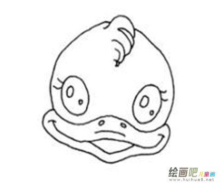 小鸭子简笔画：小鸭子过马路