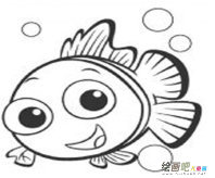 海洋生物简笔画：游览海洋生物馆