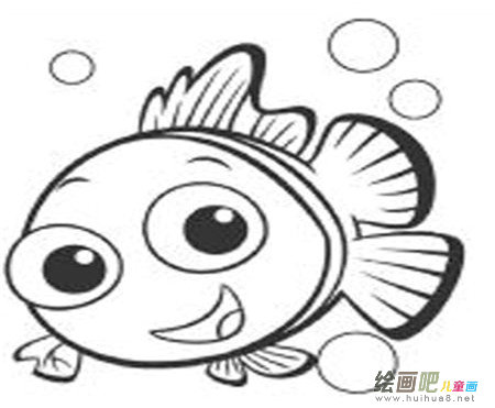 海洋生物简笔画：游览海洋生物馆
