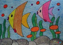 海洋生物简笔画：象鼻鱼