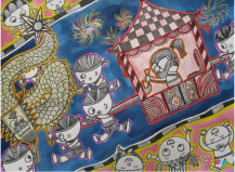 春节儿童画：桃符的传说