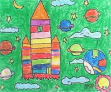 儿童科幻画：孩子星球科幻画