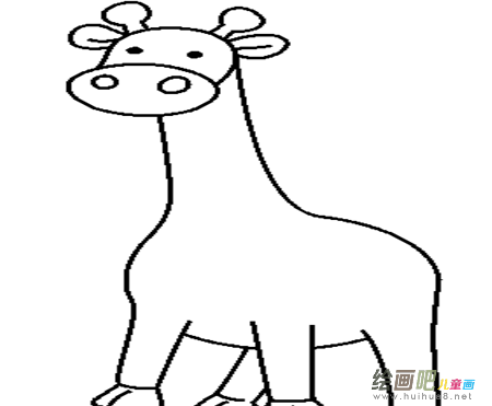 长颈鹿简笔画：聪明的长颈鹿