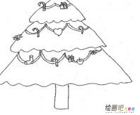 圣诞树简笔画：卡通圣诞树简笔画