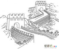 长城简笔画：长城景色