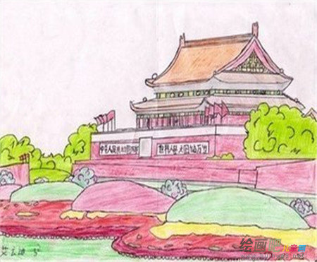 天安门简笔画：天安门真美啊