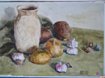 水彩画：湿画
