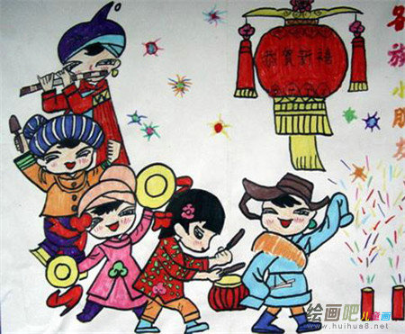 庆元旦儿童画：心目中的庆元旦儿童画