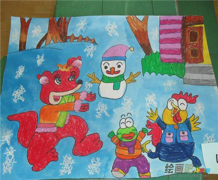 庆元旦儿童画：庆元旦游园活动
