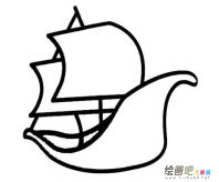 帆船简笔画：木帆船