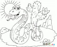 蛇的简笔画：蟒蛇