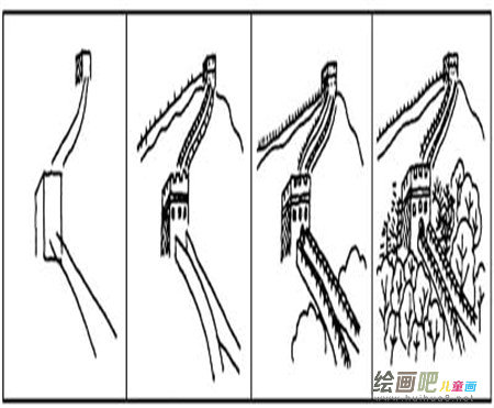 长城简笔画：长城的美丽景色