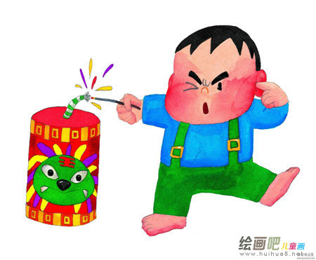 春节儿童画：信息送四方