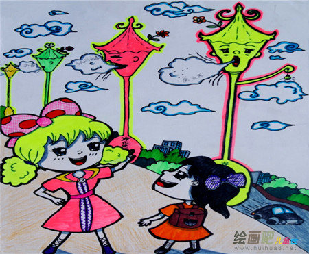 儿童科幻画：科幻作文 开心水果屋