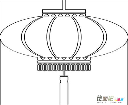 灯笼简笔画：大红灯笼简笔画